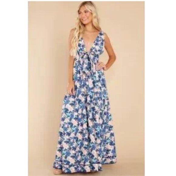 Aakaa Chasing The Tides Maxi | NWT | XS | Floral Print Open Back Dress - Picture 3 of 6